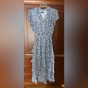 Sam and Jess Floral Blue and White Dress